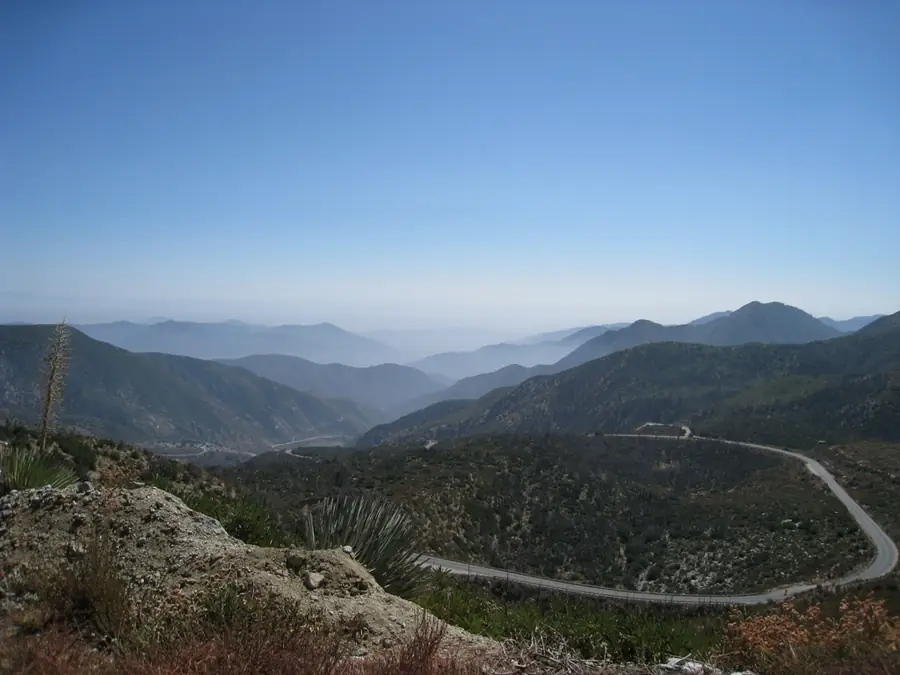 San Gabriel Mountains rising above the foothill cities on a clear day