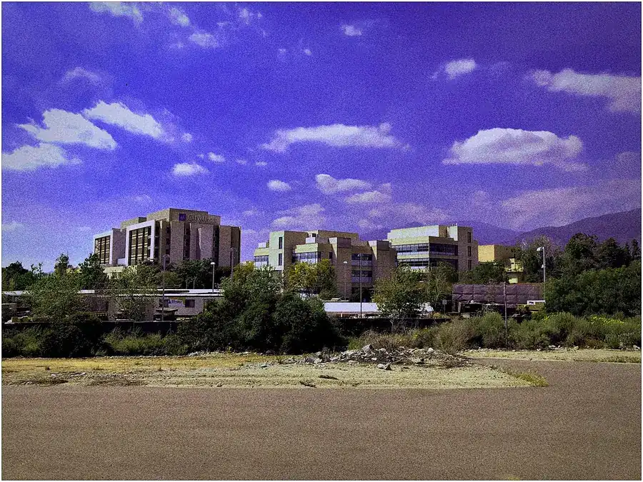 City of Hope medical campus buildings under a blue sky in Duarte