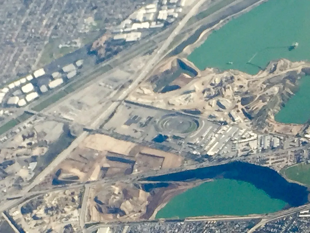 Aerial view of the Irwindale Speedway oval