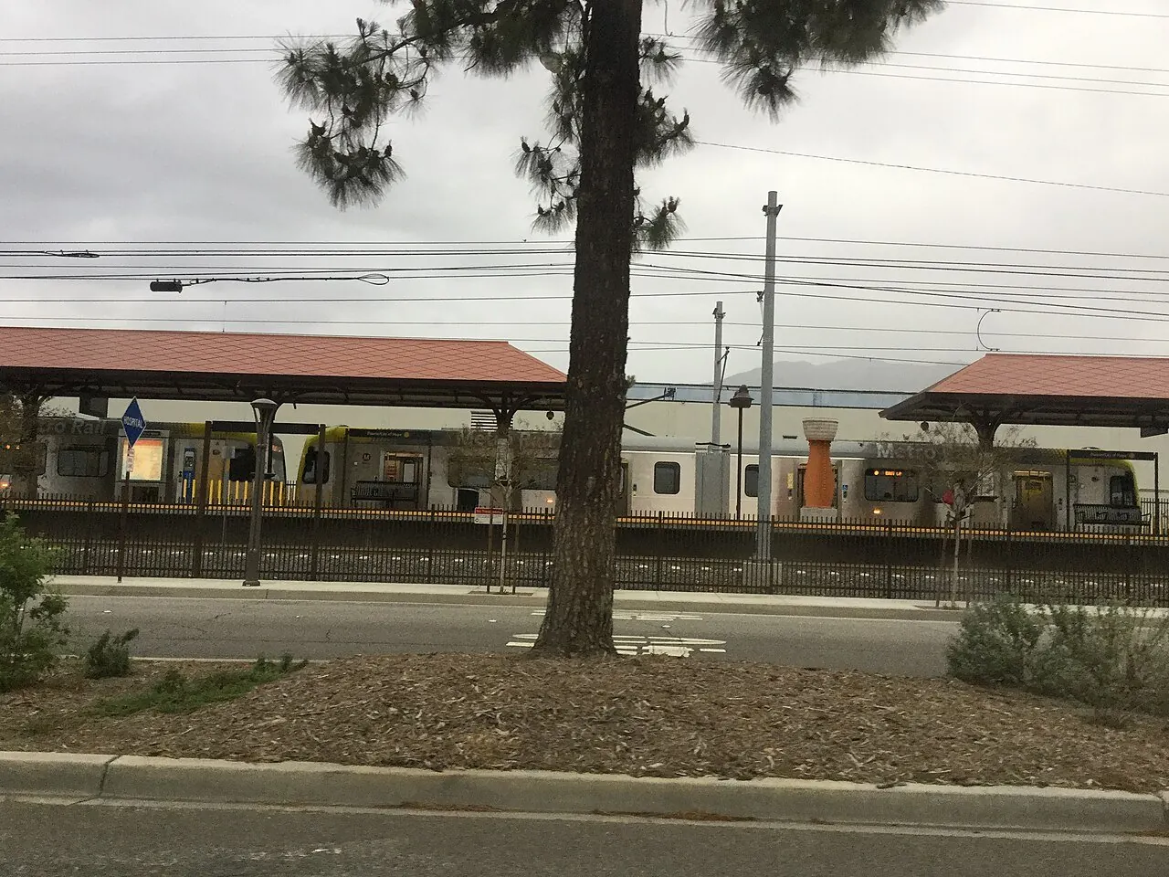 Platform of the Metro rail station in Duarte